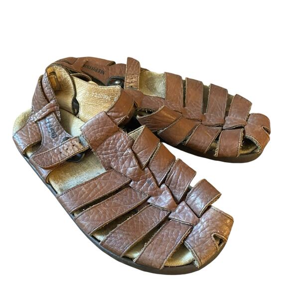 Mephisto Fisherman Sandals Mens Size 8 EUR 42 Brown Leather Footbed Slip On - Picture 8 of 8